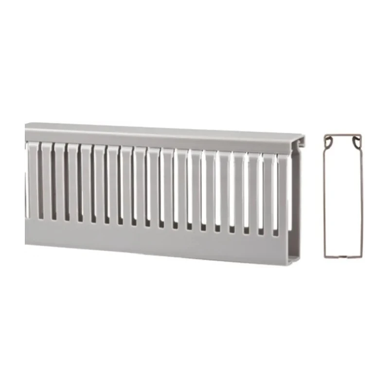 RS PRO Grey Open Slot Cable Trunking W100mm x D40 mm x L2 m Polyvinyl Chloride W100mm