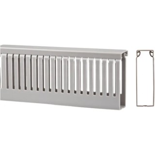 RS PRO Grey Open Slot Cable Trunking W80mm x D80mm x L2m Polyvinyl Chloride W80mm