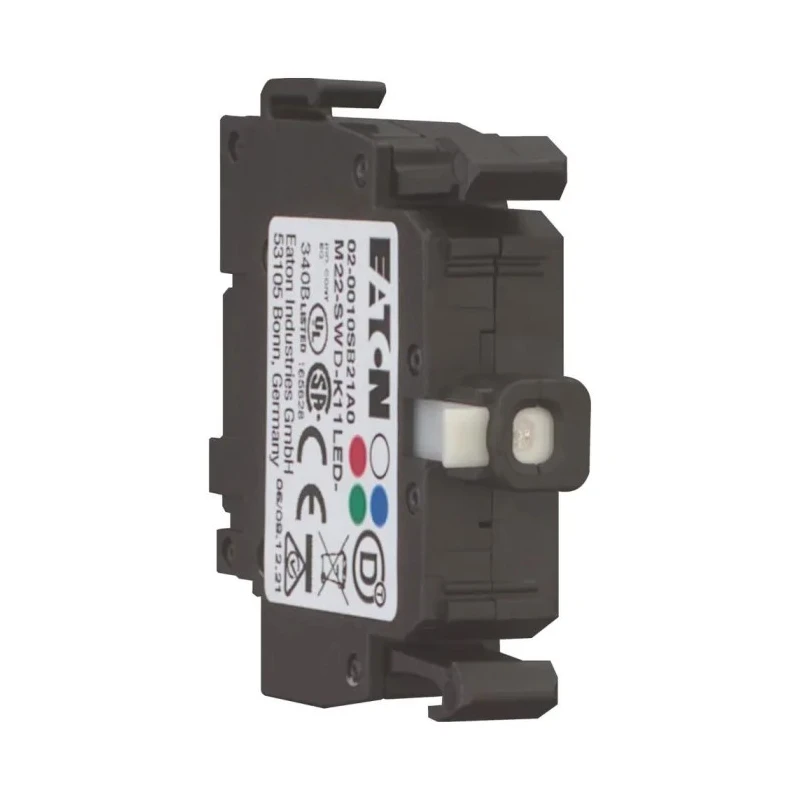 Eaton RMQ Titan M22 Series Contact & Light Block, Red LED Light, 1 NO/1 NC, Front Fixing, 15mA 115975 M22-SWD-K11LED-R