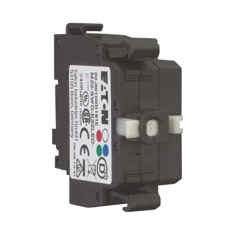 Eaton RMQ Titan M22 Series Contact & Light Block, White LED Illumination, 2 CO Contact 115978 M22-SWD-K22LED-W