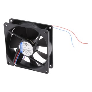 ebm-papst 3400 N Series Sleeve Bearing Square Frame Axial Fan 12V DC, 1.6W, 72 m³/h, 133mA Max, IP68, 92x92x25 mm IP68