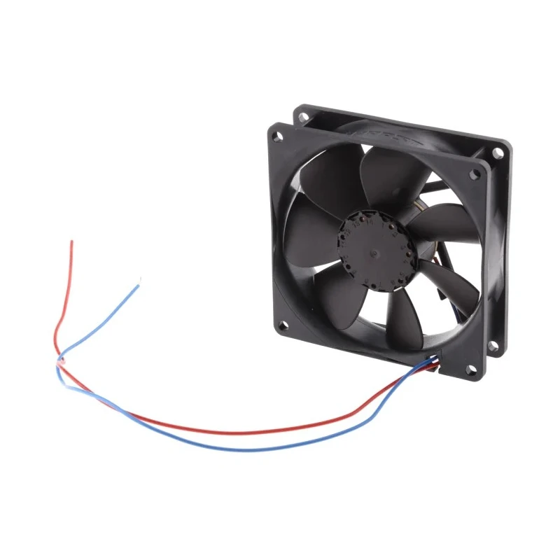ebm-papst 3400 N Series Sleeve Bearing Square Frame Axial Fan 12V DC, 1.6W, 72 m³/h, 133mA Max, IP68, 92x92x25 mm IP68