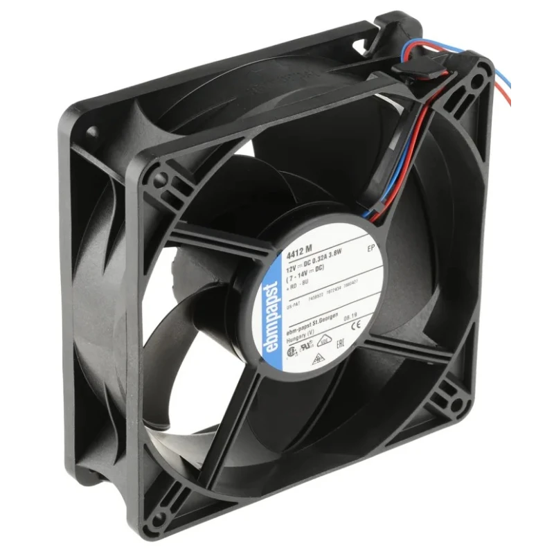 ebm-papst 4400 Series High Performance Ball Bearing Axial Fan 12V dc 3.8W 184 m³/h IP54 119x119x38mm 