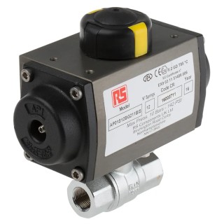 RS PRO Ball Type Pneumatic Actuated Valve 40 bar Female 3/8 in 760-5592