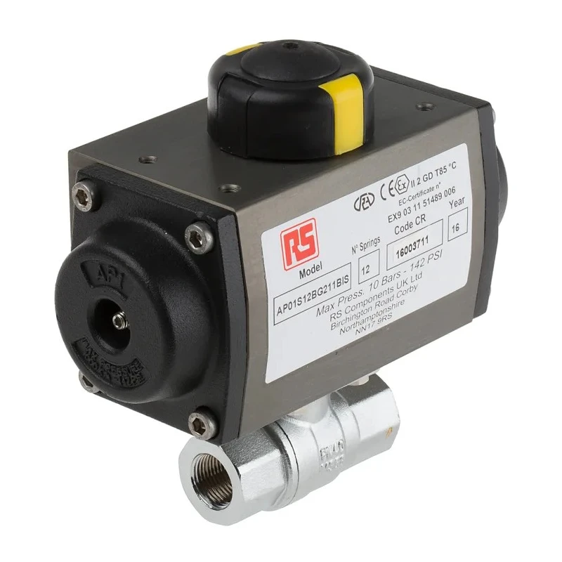 RS PRO Ball Type Pneumatic Actuated Valve 40 bar Female 3/8 in 760-5592