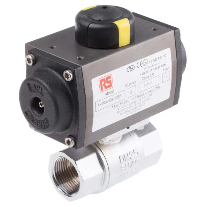 RS PRO Ball Type Pneumatic Actuated Valve 40 bar 1 in BSP Female Threaded 760-5589
