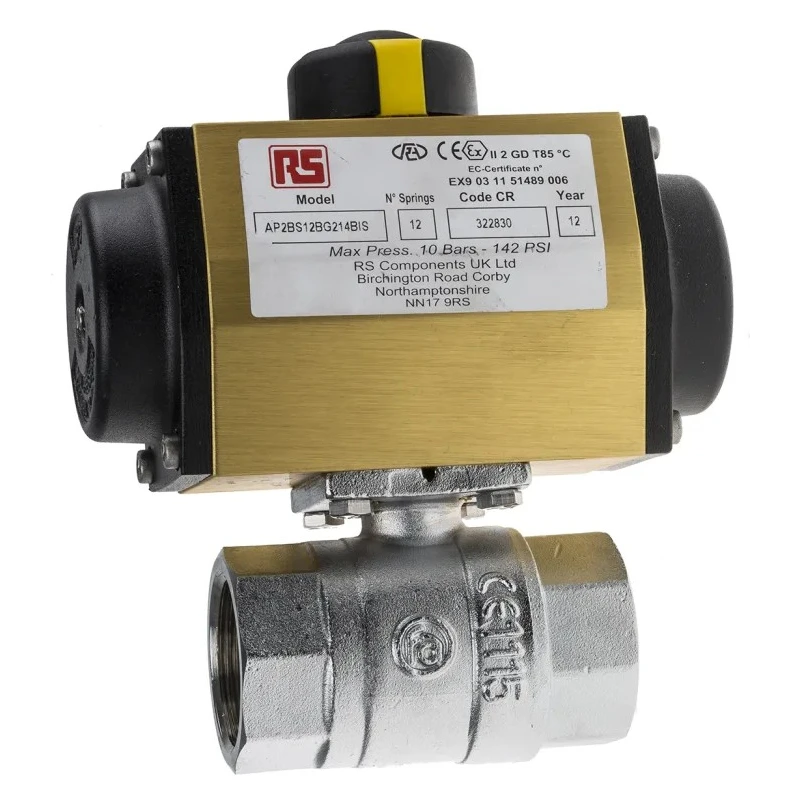 RS PRO Ball Type Pneumatic Actuated Valve 40 bar BSP Female 1 to 1/4 in 760-5618