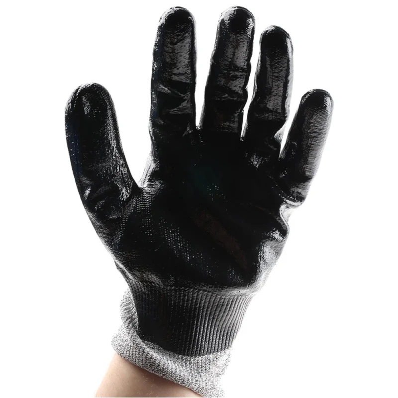 Polyco Healthline Black Nitrile-Coated Work Gloves Size 10 Cut Resistant GH370