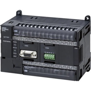Omron CP1L Series PLC CPU, 18-Input DC Input, 12 Transistor Outputs, Ladder Logic, DIN Rail Mount 