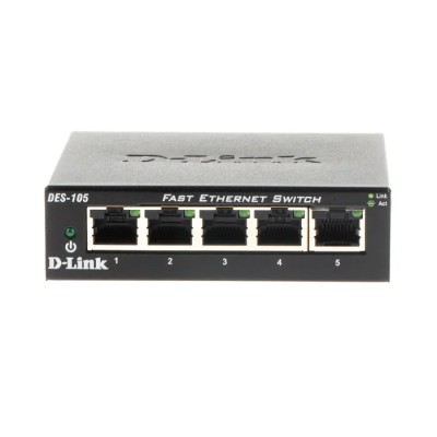 D-Link 5-Port Fast Ethernet Unmanaged Desktop Network Switch 100Mbps DES-105/B