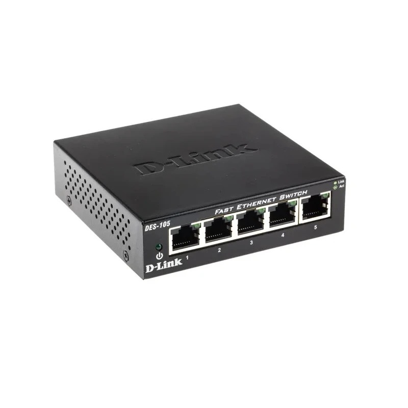 D-Link 5-Port Fast Ethernet Unmanaged Desktop Network Switch 100Mbps DES-105/B
