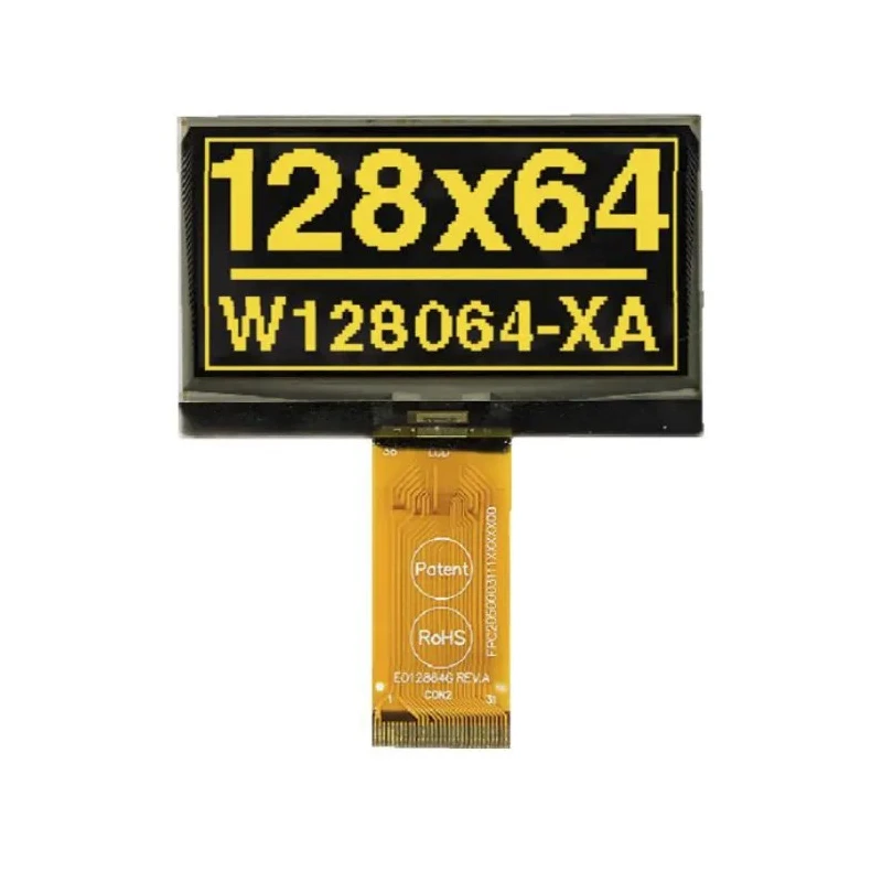 Display Visions 61.47 mm Passive Matrix Yellow OLED Display 128 x 64 Pixel COB I2C/SPI EA W128064-XALG