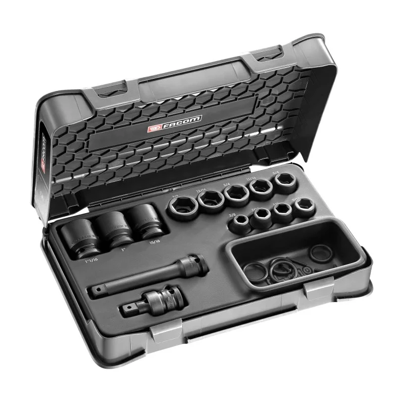 Facom 14-Piece 1/2 in Drive Standard Impact Socket Set Chrome Molybdenum Steel NS.500BU