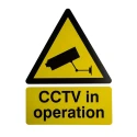 RS PRO White Polypropylene CCTV Sign English CCTV in Operation 300 mm x 400 mm 763-1516