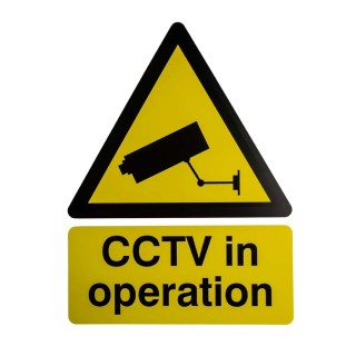 RS PRO White Polypropylene CCTV Sign English CCTV in Operation 300 mm x 400 mm 763-1516