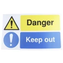 RS PRO Hazard Warning Sign Danger Keep Out Polypropylene Rigid Plastic 300mm x 500mm 763-1604