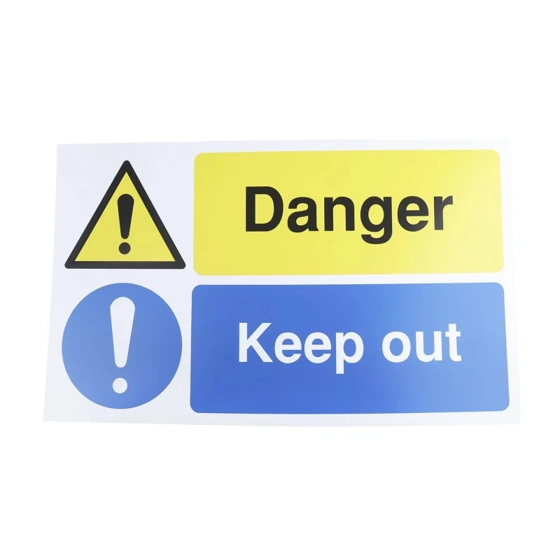 RS PRO Hazard Warning Sign Danger Keep Out Polypropylene Rigid Plastic 300mm x 500mm 763-1604