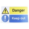 RS PRO Hazard Warning Sign Danger Keep Out Polypropylene Rigid Plastic 300mm x 500mm 763-1604