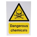 RS PRO Hazard Warning Sign Label Self-Adhesive Vinyl, Yellow and Black, English 763-1620