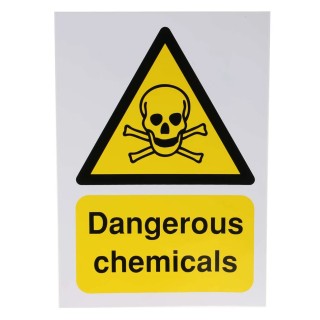 RS PRO Hazard Warning Sign Label Self-Adhesive Vinyl, Yellow and Black, English 763-1620