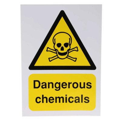 RS PRO Hazard Warning Sign Label Self-Adhesive Vinyl, Yellow and Black, English 763-1620