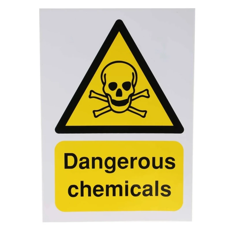 RS PRO Hazard Warning Sign Label Self-Adhesive Vinyl, Yellow and Black, English 763-1620