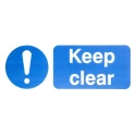 Signs & Labels Polypropylene Mandatory Safety Sign Keep Clear 250mm Height 100mm Width 763-1695