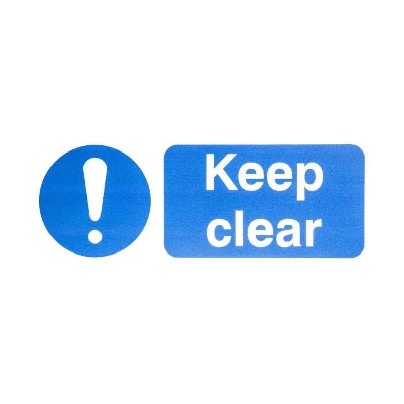 Signs & Labels Polypropylene Mandatory Safety Sign Keep Clear 250mm Height 100mm Width 763-1695