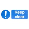 Signs & Labels Polypropylene Mandatory Safety Sign Keep Clear 250mm Height 100mm Width 763-1695
