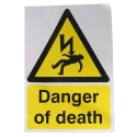 RS PRO Hazard Warning Sign Self-Adhesive Vinyl Label 400mm x 300mm English 763-1614