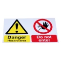 RS PRO Hazard Warning Sign Danger Hazard Area Do Not Enter Polypropylene 300mm x 500mm English 763-1705