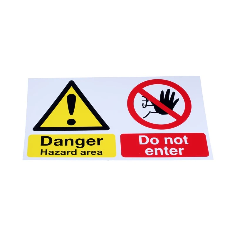 RS PRO Hazard Warning Sign Danger Hazard Area Do Not Enter Polypropylene 300mm x 500mm English 763-1705