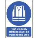 RS PRO Polypropylene Rigid Plastic Mandatory Sign High Visibility Clothing Must Be Worn In This Area 763-1761