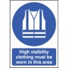 RS PRO Polypropylene Rigid Plastic Mandatory Sign High Visibility Clothing Must Be Worn In This Area 763-1761