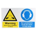 RS PRO Hazard Warning Sign Ear Protection, Polypropylene, 300 mm x 500 mm 763-1721