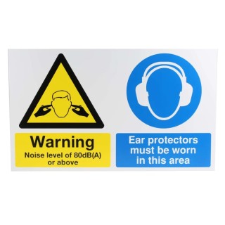 RS PRO Hazard Warning Sign Ear Protection, Polypropylene, 300 mm x 500 mm 763-1721
