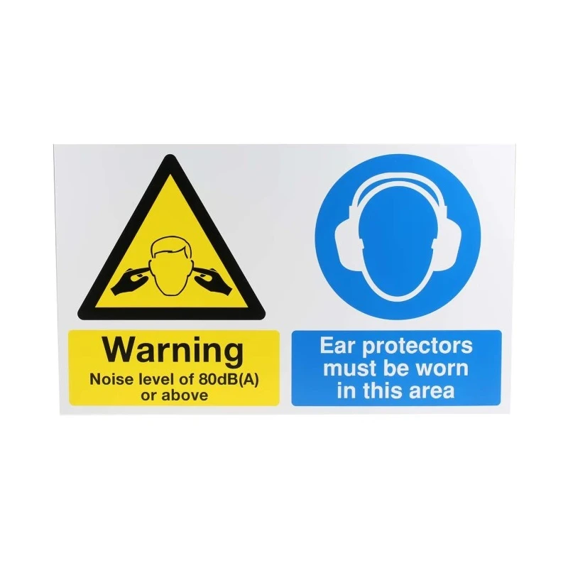 RS PRO Hazard Warning Sign Ear Protection, Polypropylene, 300 mm x 500 mm 763-1721