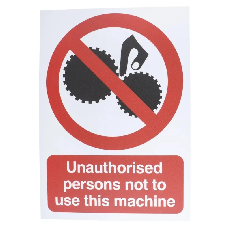 RS PRO Polypropylene Rigid Plastic Prohibition Sign Unauthorised Persons Not To Use This Machine 763-1777