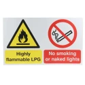 RS PRO Flammable Hazard Warning Sign 500mm x 300mm Polypropylene English 763-1715