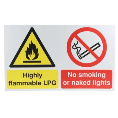 RS PRO Flammable Hazard Warning Sign 500mm x 300mm Polypropylene English 763-1715