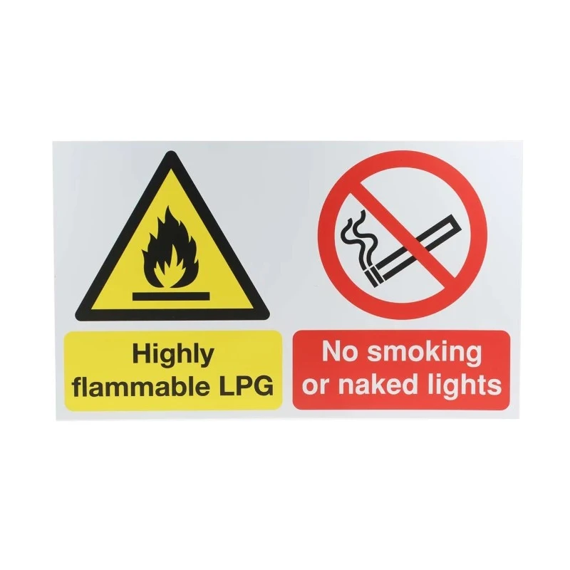 RS PRO Flammable Hazard Warning Sign 500mm x 300mm Polypropylene English 763-1715