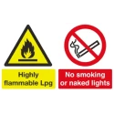 RS PRO Flammable Hazard Warning Sign 500mm x 300mm Polypropylene English 763-1715