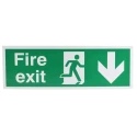 RS PRO Plastic Fire Exit English Exit Sign, 450mm x 150mm 763-1803