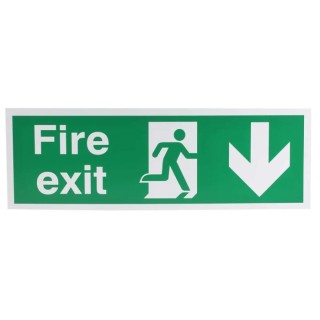 RS PRO Plastic Fire Exit English Exit Sign, 450mm x 150mm 763-1803