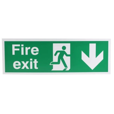 RS PRO Plastic Fire Exit English Exit Sign, 450mm x 150mm 763-1803