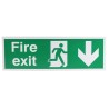 RS PRO Plastic Fire Exit English Exit Sign, 450mm x 150mm 763-1803