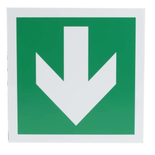 RS PRO Polypropylene Exit Sign with White Symbol and Green Text, 150mm x 150mm 763-1787