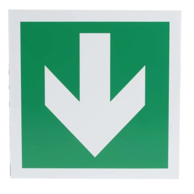 RS PRO Polypropylene Exit Sign with White Symbol and Green Text, 150mm x 150mm 763-1787