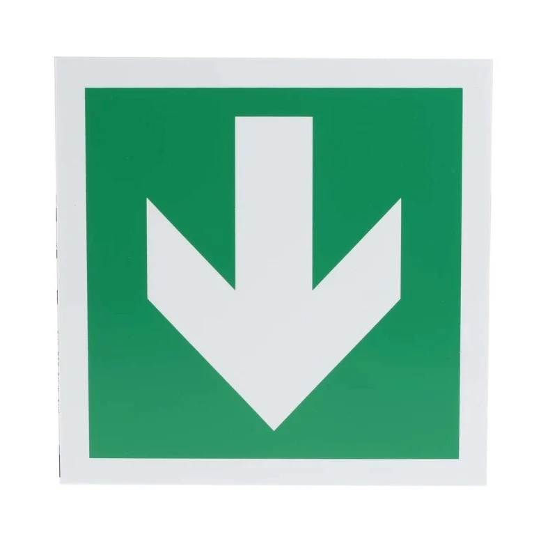 RS PRO Polypropylene Exit Sign with White Symbol and Green Text, 150mm x 150mm 763-1787