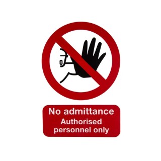 RS PRO Polypropylene Rigid Plastic No Admittance Authorised Personnel Only Prohibition Sign 763-1866